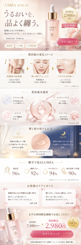 LP制作モックアップ (LUMÉA SERUM)